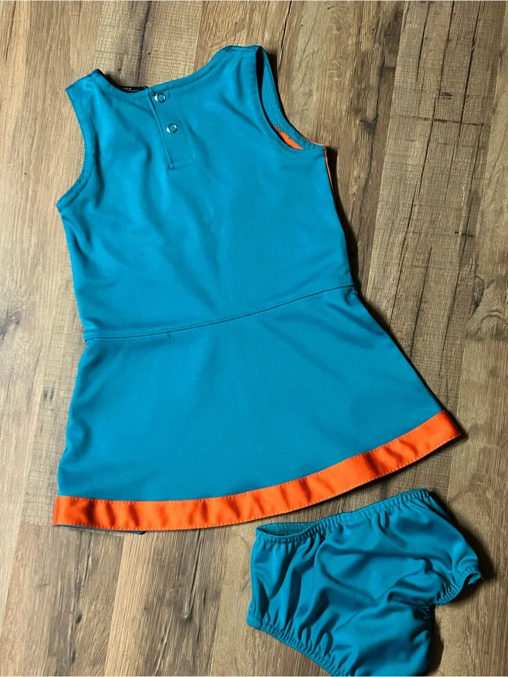 NFL Team Apparel Miami Dolphins Girls NFL Dress w/ Bloomers 24M cheerleading